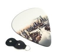 Famous Cityscape Guitar Plectrums, 6 Guitar Plectrums, Double Sided Printing, For Acoustic Guitar, Bass, Ukulele, Electric Guitar (0.46 Mm 0.71 Mm 0.96 Mm)