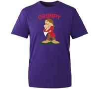 Famous Fairy Tale Seven 7 Dwarfs T-Shirt, Moody Dwarfs Funny Bashful Dopey Colourful Cartoon Character Tee Tops(Purple, L)