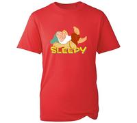 Famous Fairy Tale Seven 7 Dwarfs T-Shirt, Moody Dwarfs Funny Bashful Dopey Colourful Cartoon Character Tee Tops(RED, M)
