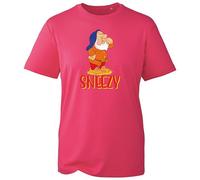 Famous Fairy Tale Seven 7 Dwarfs T-Shirt, Moody Dwarfs Funny Bashful Dopey Colourful Cartoon Character Tee Tops(Hotpink, L)