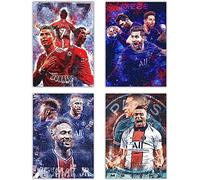 Famous Football Superstar Ronaldo, Messi and Neymar, Mbappe Wall Decoration, Gift for Fan Football, Home Office