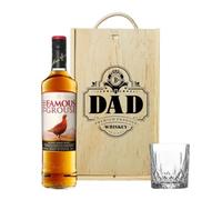 Famous Grouse Scotch Whiskey Dad Gift Set in Wooden Box with Glass - Father's Day, Birthdays, Christmas, Whiskey Gift Sets for Men, Whisky Gift Set, Alcohol Gift Set