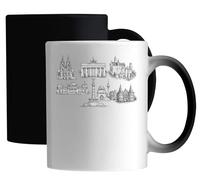 Famous Historic German Landmarks Sketches Ceramic Magic Mug White