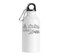 Famous Historic German Landmarks Sketches Tourist Water Bottle White