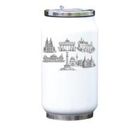 Famous Historic German Landmarks Sketches Vacuum Insulated Thermal Beverage Can Bottle White