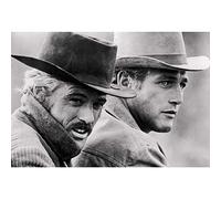Famous Hollywood Stars Poster Paul Newman and Robert Redford Vintage Film Actors