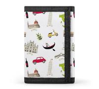 Famous Italian Landmarks Men's Trifold Wallet Slim Minimalist ID Credit Holder