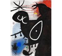 Famous Joan Miró Wall Art 《Man, Bird, Star》 Posters Colorful Graffiti Canvas Painting Joan Miró Prints For Home Wall Decor Picture 20x30cmx1 No Frame