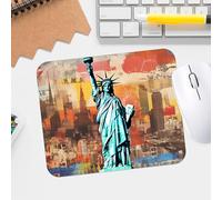 Famous Landmarks Collage Mouse Pad - Premium Textured Waterproof Desk Mouse Pad with Stitched Edge - Non-Slip Gaming and Office Mousepad