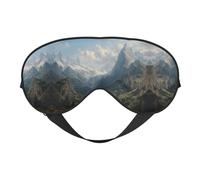 Famous Mountains Print Silk Sleeping Mask with Adjustable Strap-Silk Eye Mask Soft Eye Cover,for Blocking Out Lights Sweet Sleep Travel Relax, Nap, Meditation