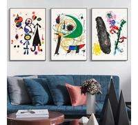 Famous Painter Joan Miró Artwork Surrealism Abstract Retro Poster Canvas Prints Paintings Wall Art Pictures Home Decor 30x40cm-3Pcs Frameless
