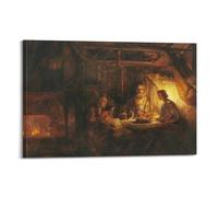 Famous Painting Print Modern Wall Decoration Philemon And Baucis by Rembrandt Van Rijn Modern Artwork for Home Decor24x36inch(60x90cm)
