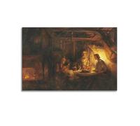 Famous Painting Print Modern Wall Decoration Philemon And Baucis by Rembrandt Van Rijn Modern Artwork for Home Decor12x18inch(30x45cm)