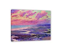 Famous Painting 'The Beach at Ambleteuse at Low Tide'. Picture Reproduction Print On Framed Canvas Wall Art Prints vintage Poster for Living Room Decor 40x50cm16"x20" Framed