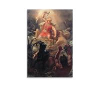 Famous Painting Thor's Fight With The Giants Poster Marten Eskil Winge, Canvas Print Art Poster, Home Decoration Painting; Unframe; 24x36inch(60x90cm)