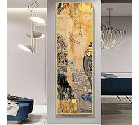 Famous Painting Water Serpents I By Gustav Klimt Canvas Painting Posters and Prints Wall Art Picture for Home Decoration 60x180cm Frameless