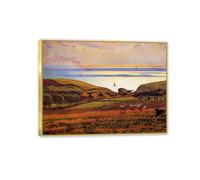 Famous Painting William Holman Hunt Poster Wall Art Fairlight Downs Sunlight on the Sea Print on Canvas Gift Living Room Prints Bedroom Decor Artworks80x60cm(32x24in) gold