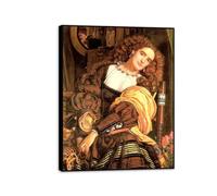 Famous Painting William Holman Hunt Poster Wall Art Il Dolce Far Niente Print on Canvas Gift Living Room Prints Bedroom Decor Artworks80x60cm(32x24in) Black Framed