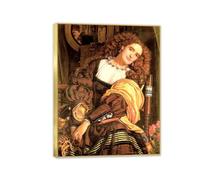 Famous Painting William Holman Hunt Poster Wall Art Il Dolce Far Niente Print on Canvas Gift Living Room Prints Bedroom Decor Artworks80x60cm(32x24in) gold