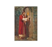 Famous Painting William Holman Hunt Poster Wall Art Jesus Knocking on The Door Print on Canvas Gift Living Room Prints Bedroom Decor Artworks90x60cm(36x24in) poster