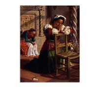 Famous Painting William Holman Hunt Poster Wall Art Past and Present Print on Canvas Gift Living Room Prints Bedroom Decor Artworks80x60cm(32x24in) Frameless