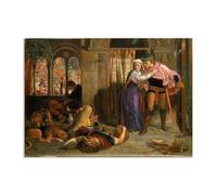 Famous Painting William Holman Hunt Poster Wall Art The Eve of Saint Agnes Print on Canvas Gift Living Room Prints Bedroom Decor Artworks85x60cm(33x24in) poster