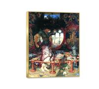 Famous Painting William Holman Hunt Poster Wall Art The Lady of Shalott Print on Canvas Gift Living Room Prints Bedroom Decor Artworks65x50cm(26x19in) gold