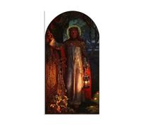 Famous Painting William Holman Hunt Poster Wall Art The Light of the World Print on Canvas Gift Living Room Prints Bedroom Decor Artworks110x60cm(43x24in) poster