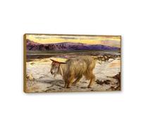 Famous Painting William Holman Hunt Poster Wall Art The Scapegoat Print on Canvas Gift Living Room Prints Bedroom Decor Artworks110x70cm(43x28in) Teak frame