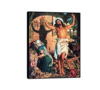 Famous Painting William Holman Hunt Poster Wall Art The Shadow of Death Print on Canvas Gift Living Room Prints Bedroom Decor Artworks65x50cm(26x19in) Black Framed