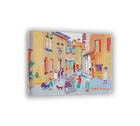 Famous Paintings Fred Yates Print on Canvas, 'My Very Own Street, Sablet' Reproduction Poster and Prints Wall Pictures for Home Decor 50x70cm(19.7x27.6in) Frameless