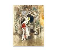 Famous Paintings Reproduction-（An elegant woman） By Giovanni Boldini Prints-Famous Canvas Paintings- Art Print on Canvas Living Room Bedroom 40x30cm Frameless