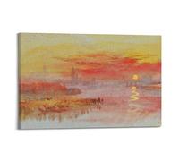 Famous PaintingsThe Scarlet Sunset by Devinee William Turner- Artwork Poster Canvas Wall Art Decorative Picture Prints Modern Decor 12x18inch(30x45cm)