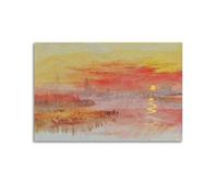 Famous PaintingsThe Scarlet Sunset by Devinee William Turner- Artwork Poster Wall Art Canvas Prints Hanging Picture Home Decors Idea 12x18inch(30x45cm)