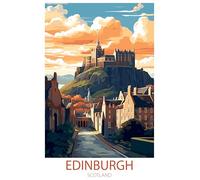 Famous Places Travel Poster A4 Unframed Print Beautiful Places World Travel Holiday Retro Nostalgia Wall Art Decor Home Decoration Prints (Edinburgh, Scotland)