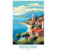 Famous Places Travel Poster A4 Unframed Print Beautiful Places World Travel Holiday Retro Nostalgia Wall Art Decor Home Decoration Prints (Kefalonia, Greece)