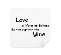 Famous Poetry Quote Love Like Wine Glasses Cleaning Cloth Phone Screen Cleaner Suede Fabric 2pcs