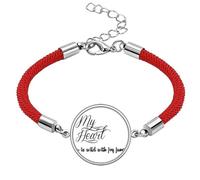 Famous Poetry Quote My Heart Joy Lucky Red String Bracelet Rope Bracelet Handmade