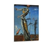 Famous Salvador Dali Painting Poster - The Burning GiraffeWall Art Canvas Poster Music Albums And Movies Decorative Painting for Living Bed Room 12x18inch(30x45cm) Frame-style