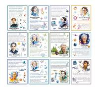 Famous Scientist Posters for Classroom - 12 Pcs 11 x 14 Inches Celebrity Inspirational Posters for Classroom Essentials Decoration, Women in Science Motivational Quotes Poster for School Office Decor