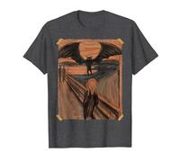 Famous Scream Art Moth Man Creature Halloween Cryptid T-Shirt, Men, Dark Heather Grey, 4X-Large