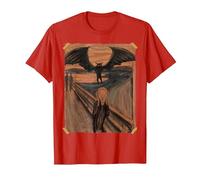 Famous Scream Art Moth Man Creature Halloween Cryptid T-Shirt, Men, Red, X-Large