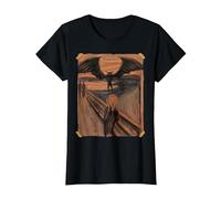 Famous Scream Art Moth Man Creature Halloween Cryptid T-Shirt, Women, Black, Large