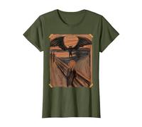 Famous Scream Art Moth Man Creature Halloween Cryptid T-Shirt, Women, Olive Green, Large