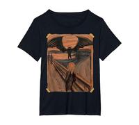 Famous Scream Art Moth Man Creature Halloween Cryptid T-Shirt, Women's Plus, Black, 3X