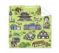 Famous Tourist Attractions in South Korea Glasses Cloth Cleaning Cloth Gift Phone Screen Cleaner 5pcs