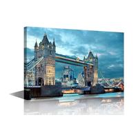Famous Tower Bridge and City Paintings Wall Decor Urban Architecture Pictures Framed for Bedroom London Cityscape Canvas House Wall Decor Frame Ready to Hang 24" Wx36 Hx1 Panel