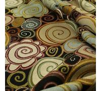 Famous World City Tourist Landmarks Upholstery Fabric, Black Rolly Polly
