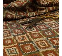 Famous World City Tourist Landmarks Upholstery Fabric, Red Tetris