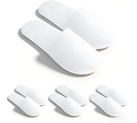 Fampery 2 Pairs Disposable Slippers for Guests - Individually Wrapped Spa & Hotel Slippers - Slip-Resistant Shoes - Travel-Friendly Disposable Shoes - Medium (Men’s US 10/Women’s US 11)